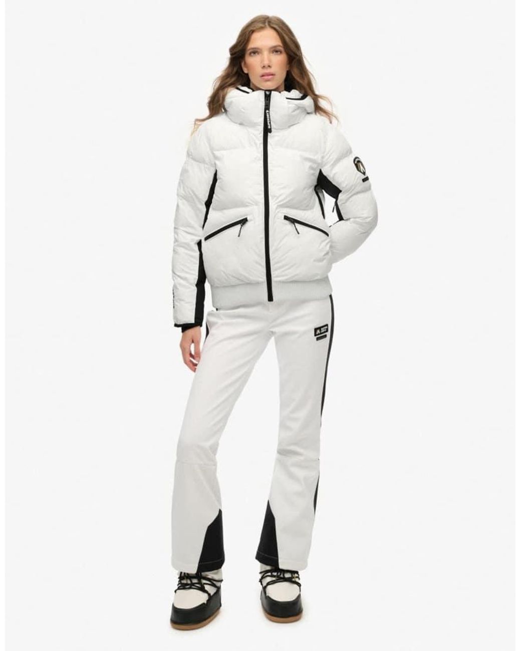 Superdry White Hooded Ski Bomber Jacket