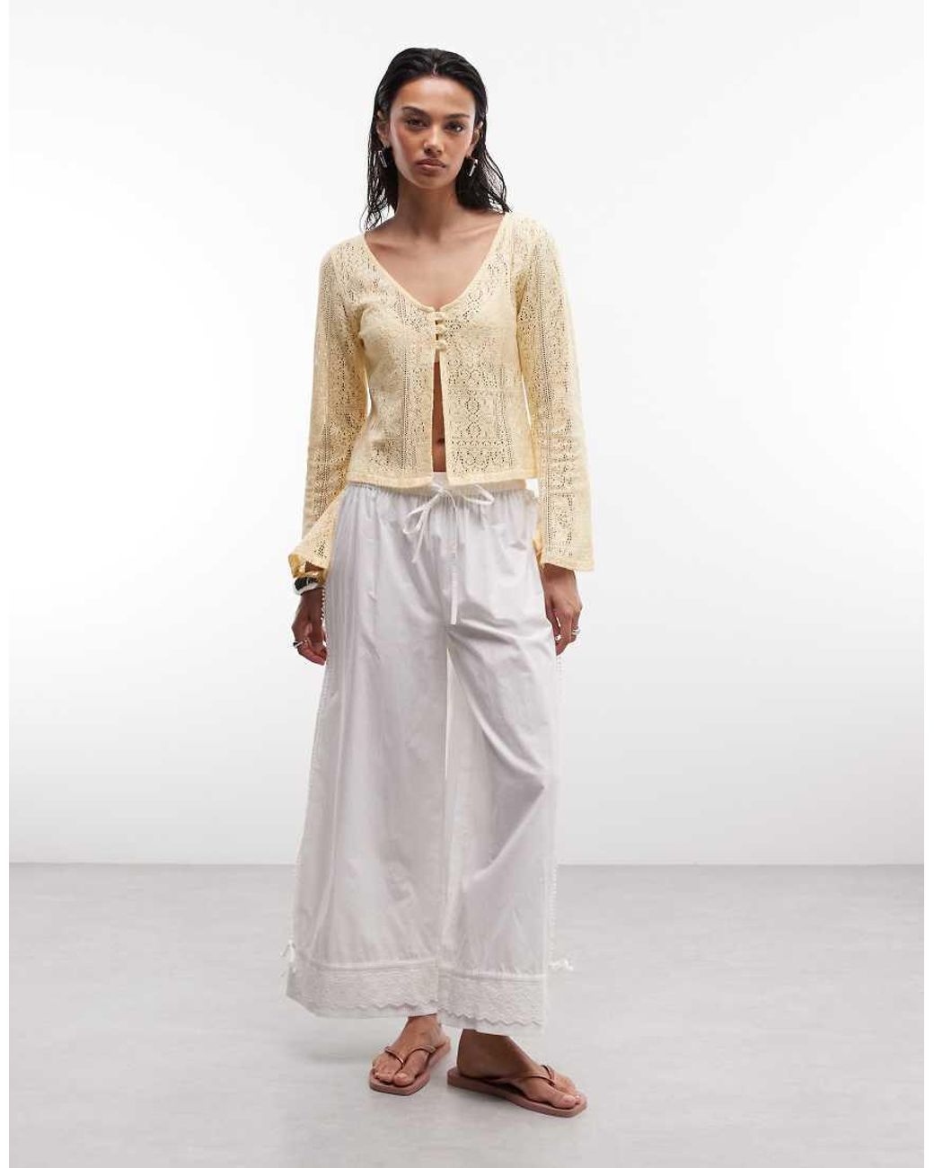 Reclaimed Vintage White Crochet Cardigan