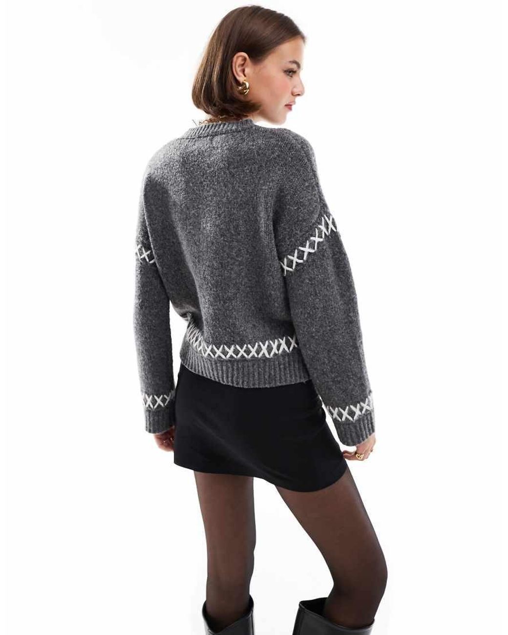 ONLY Black Contrast Details Round Neck Jumper