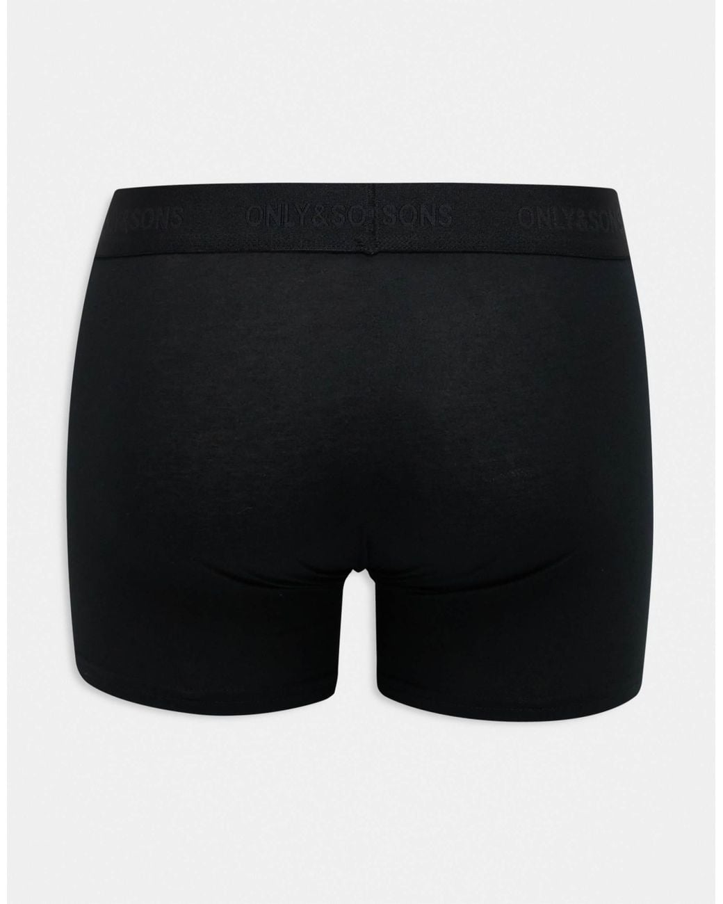 Only & Sons Black 3 Pack Trunks for men