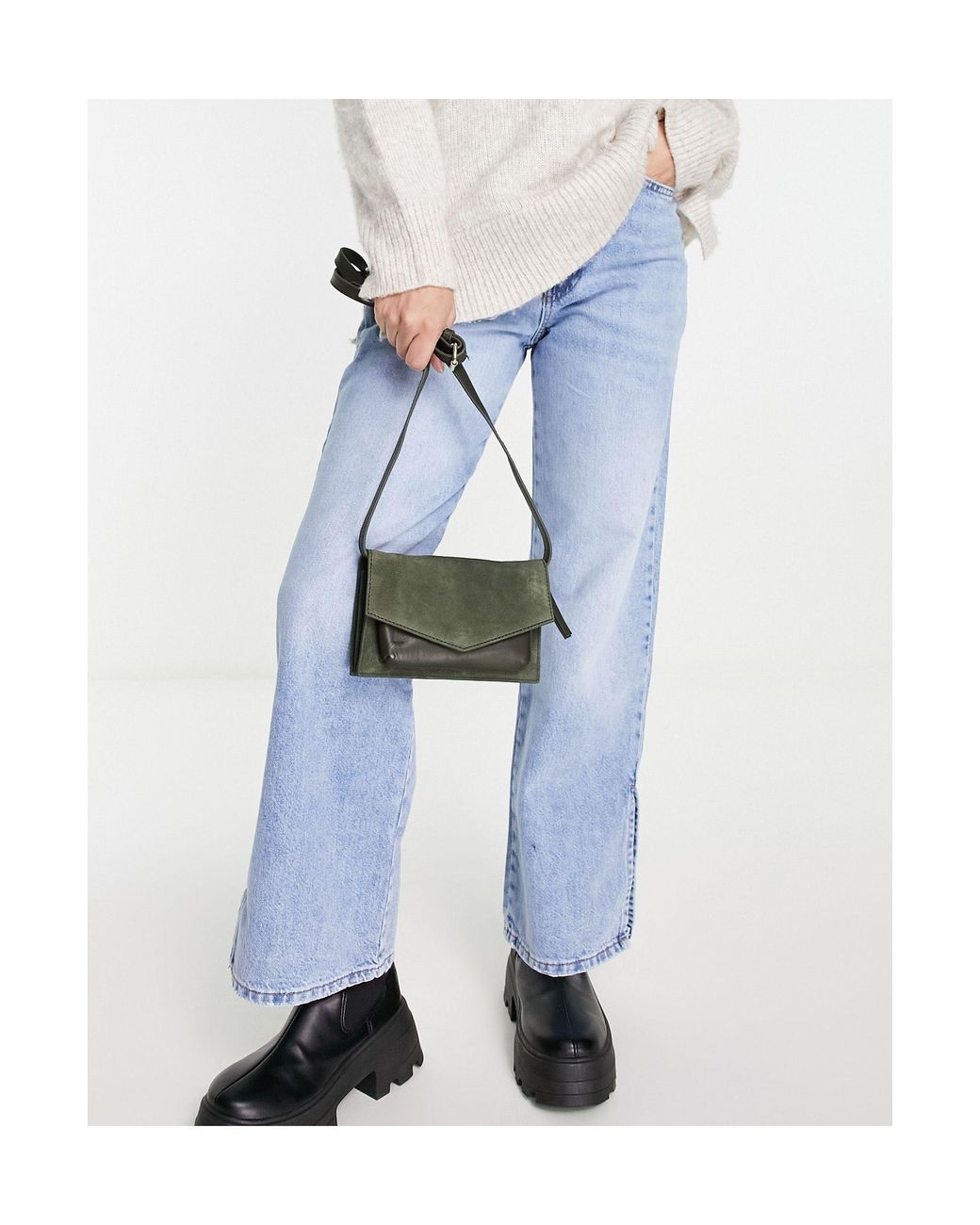 Becksöndergaard Suede Shoulder Bag in Green Lyst