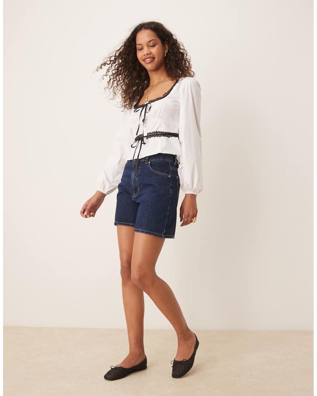 Glamorous Blue Square Neck Tops