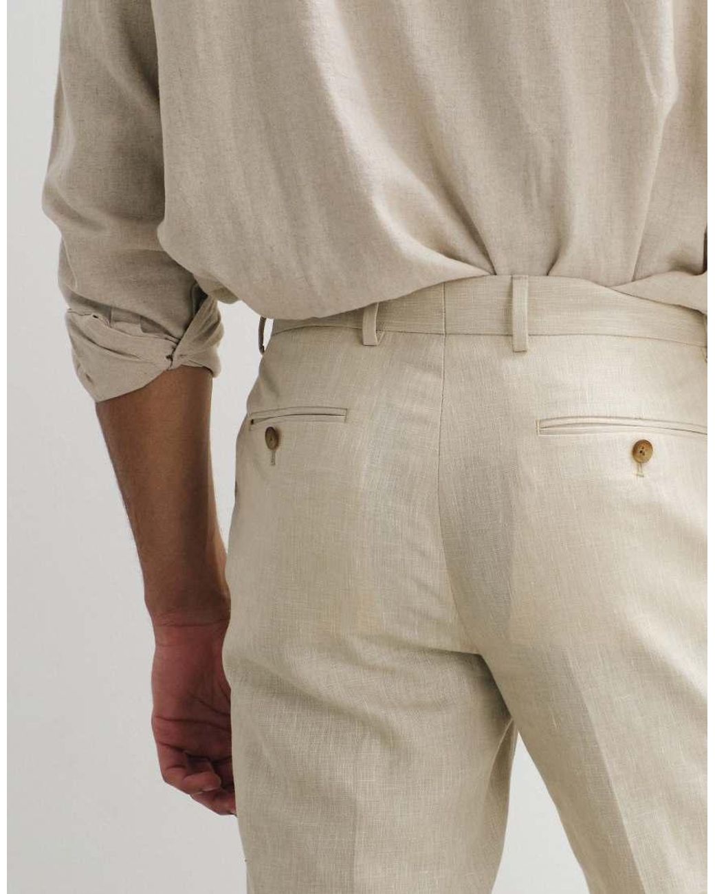 ASOS Natural Tailored Straight Leg Trouser for men
