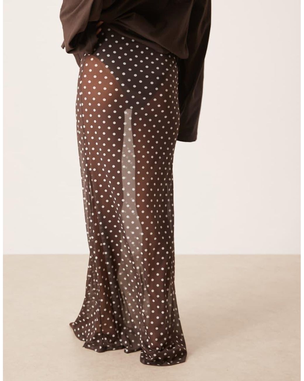 ASOS Natural Mesh Sheer Maxi Skirt