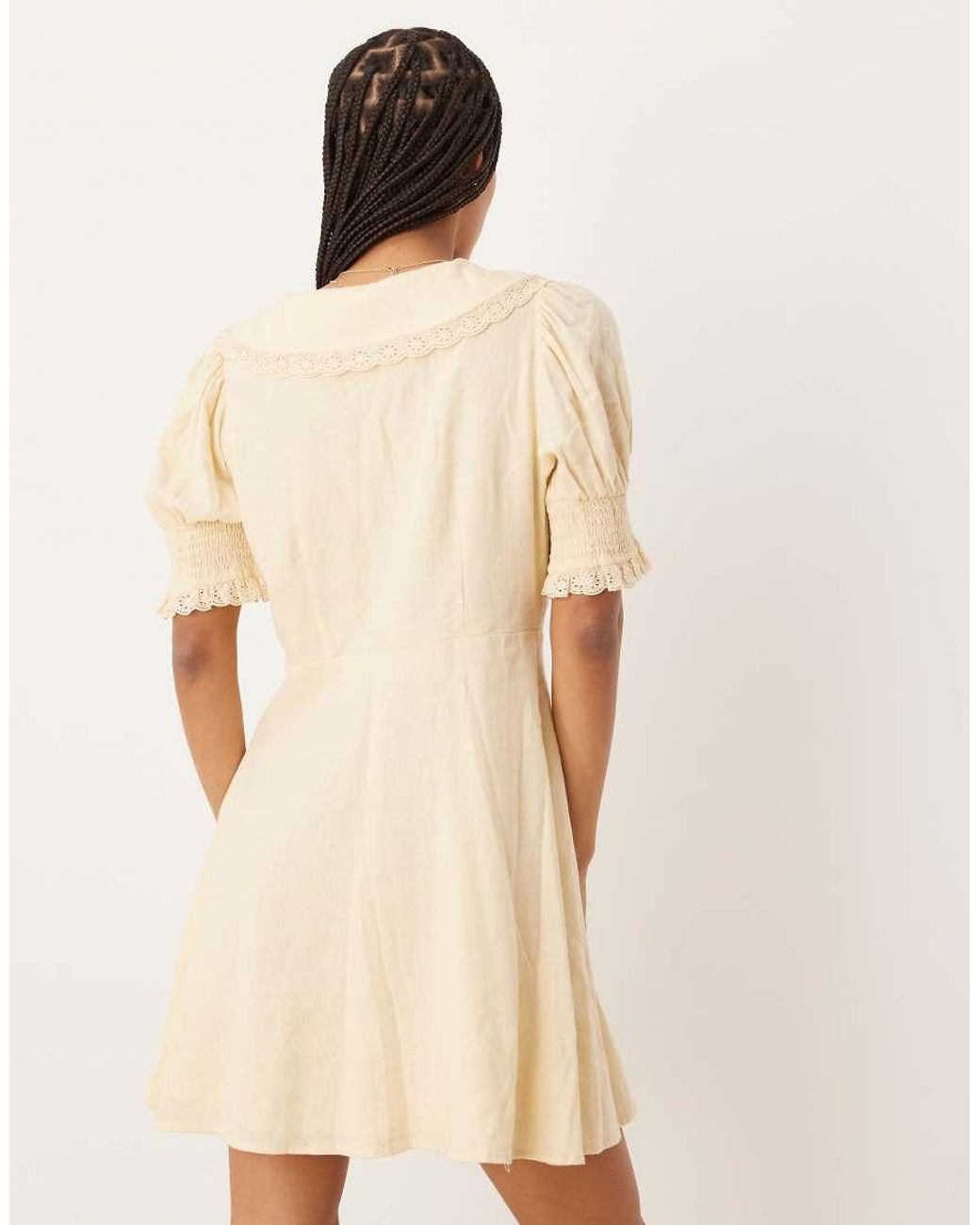 Nobody's Child Natural Louise Collared Mini Dress
