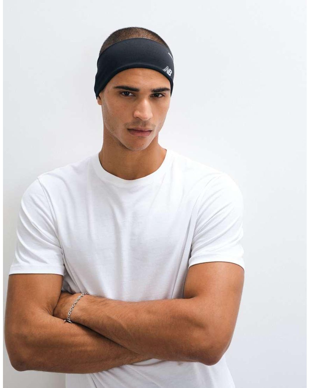New Balance White Performance Lightweight Headband