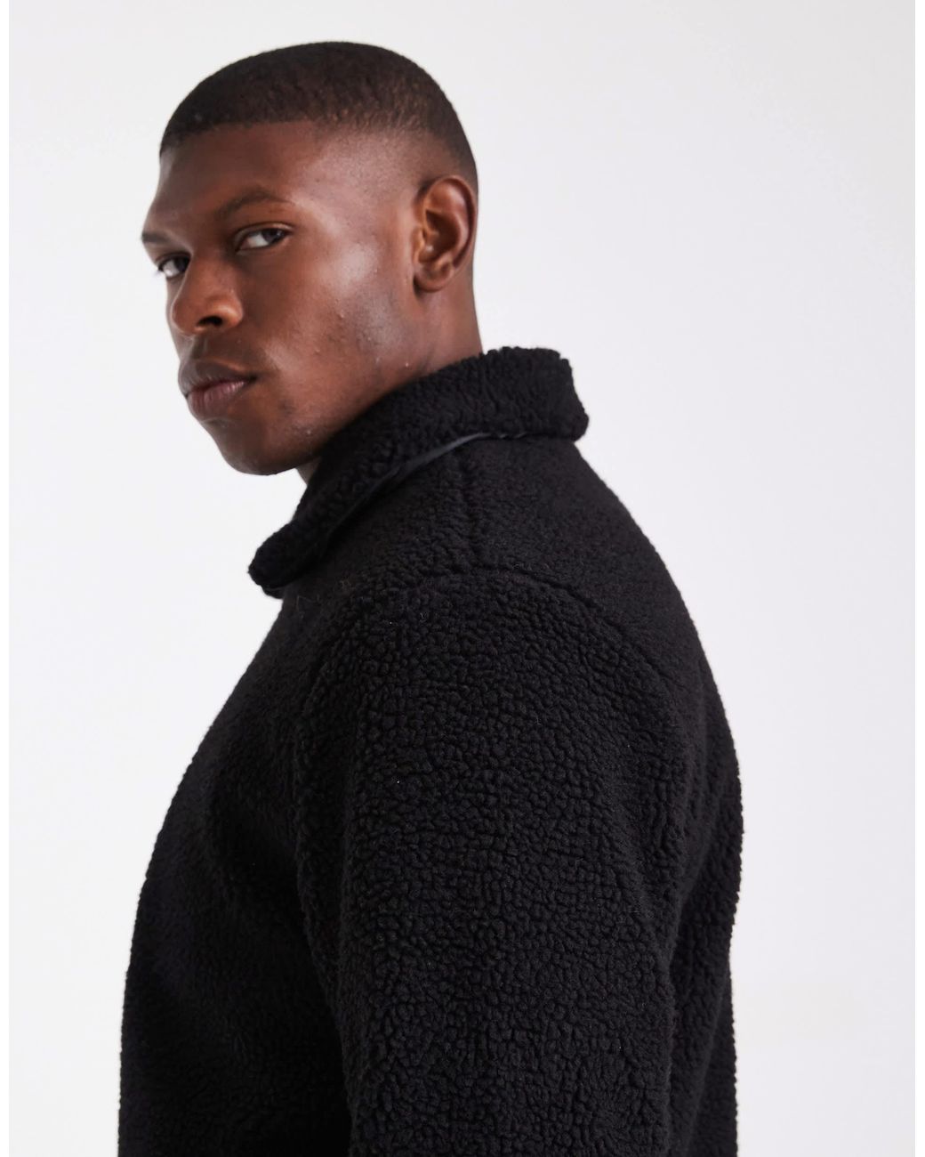 Brave Soul Black Borg Bomber Jacket for men