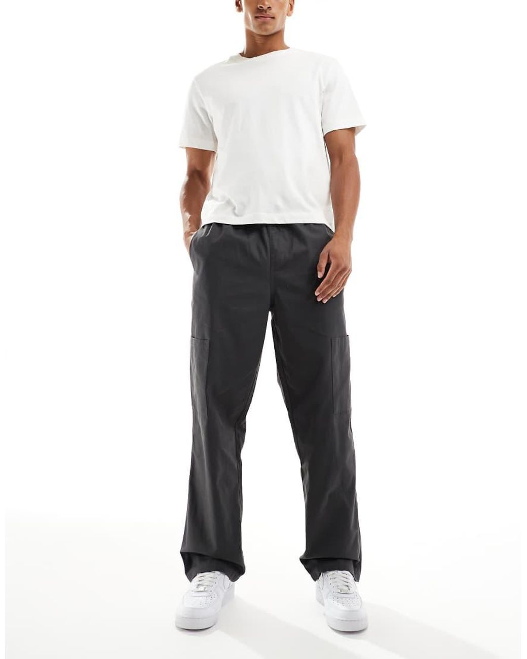ASOS Gray baggy Pull On Cargo Pants for men