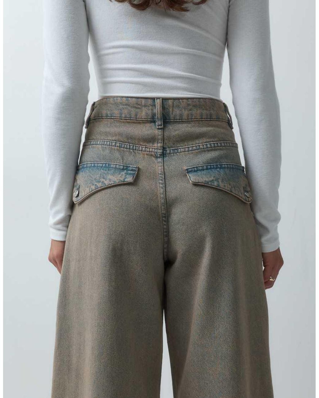 ASOS Gray Utility Pocket Tinted Cargo Jean