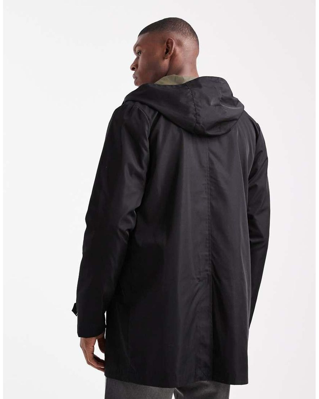 Threadbare Black Parka Jacket With Hood for men