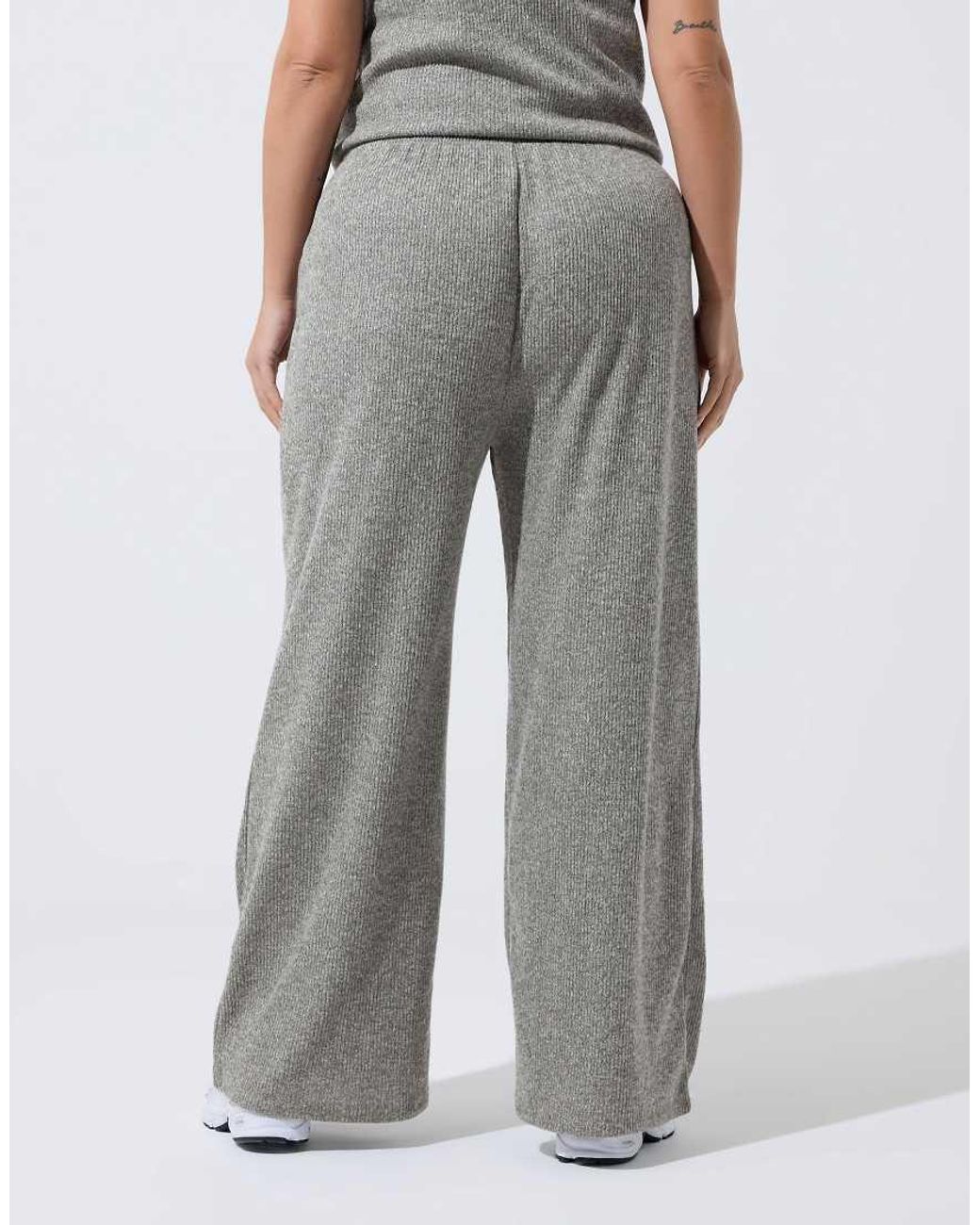 Yours Clothing Gray Drawstring Wide Leg Trousers