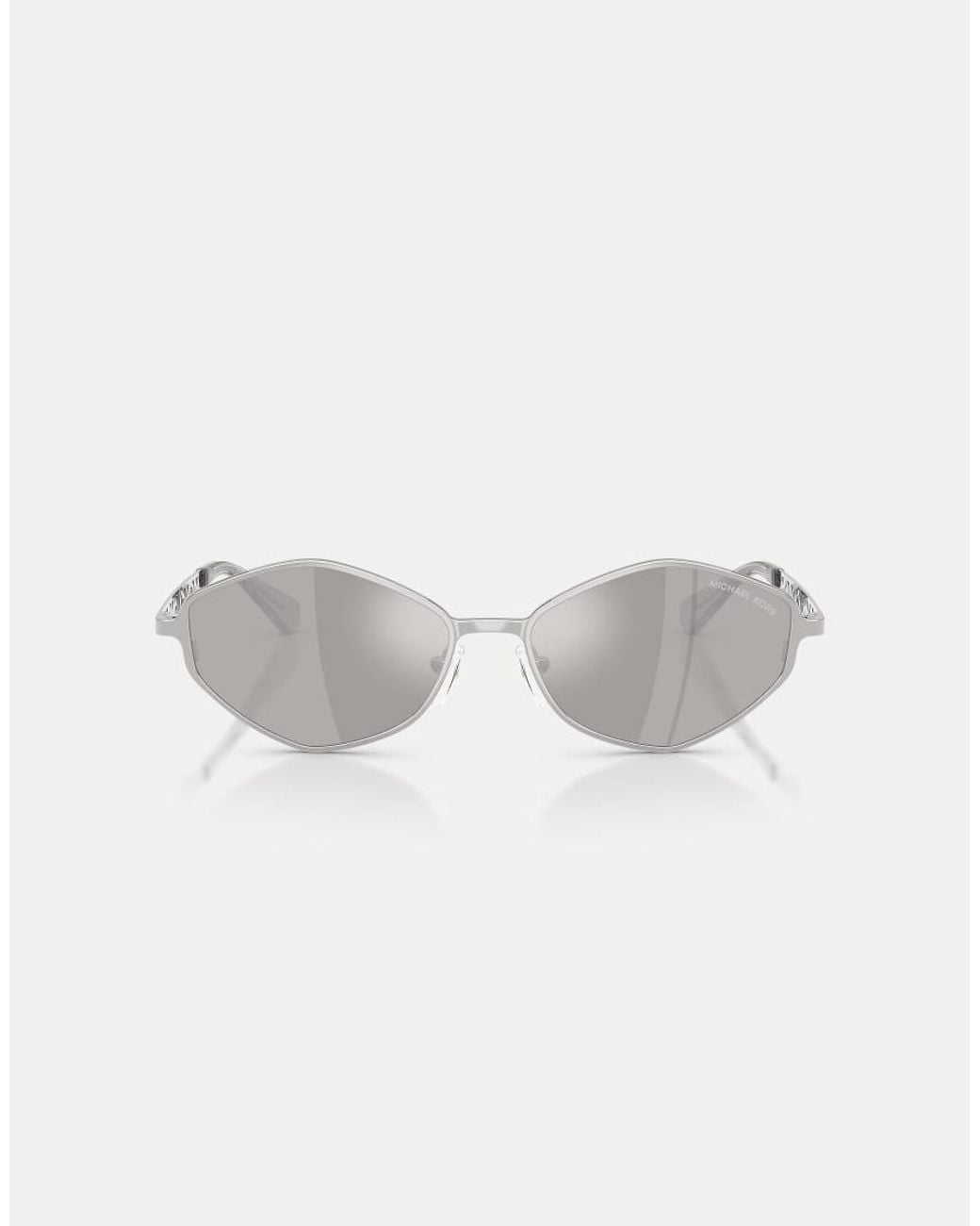 Michael Kors White Coast Irregular Sunglasses With Mirrored Lens