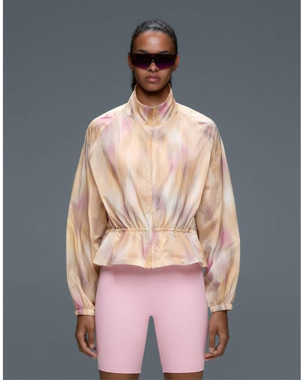 Oysho White Tie-Dye Track Jacket