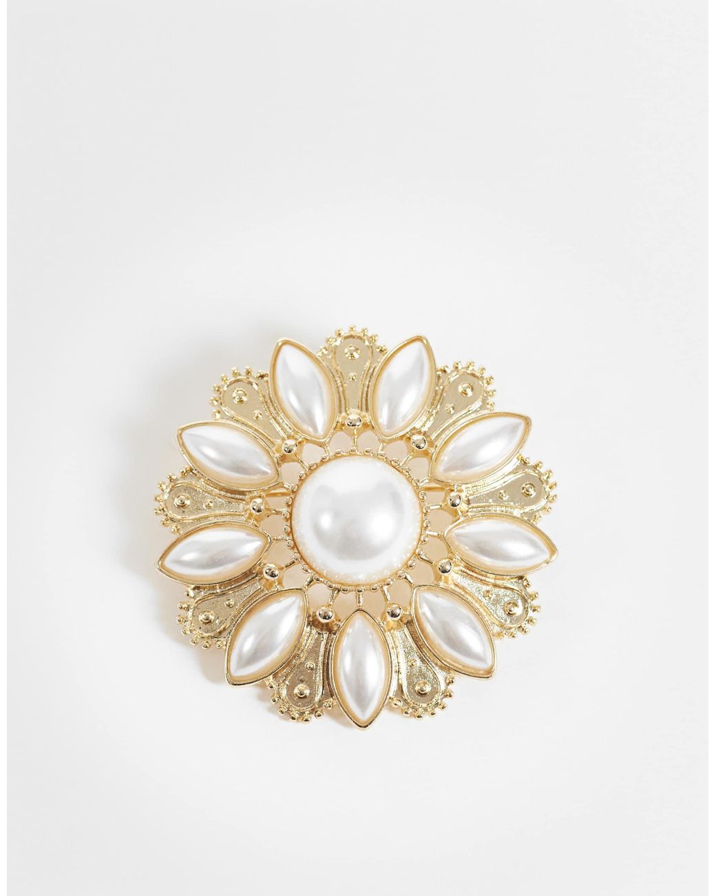 ASOS White Große brosche mit kunstperlen