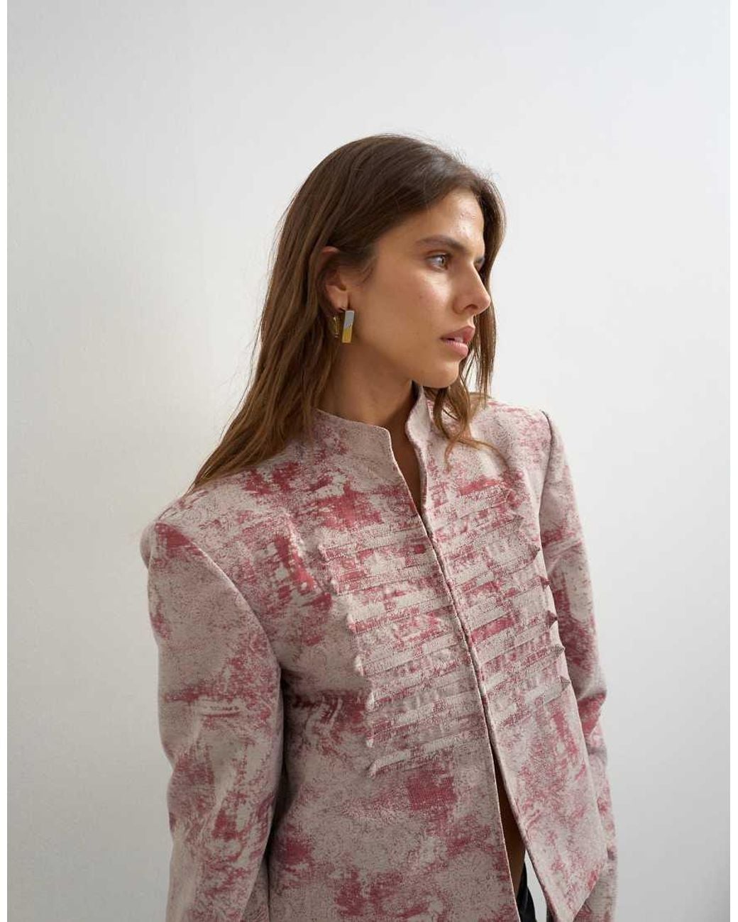 TOPSHOP Multicolor Jacquard Military Jacket