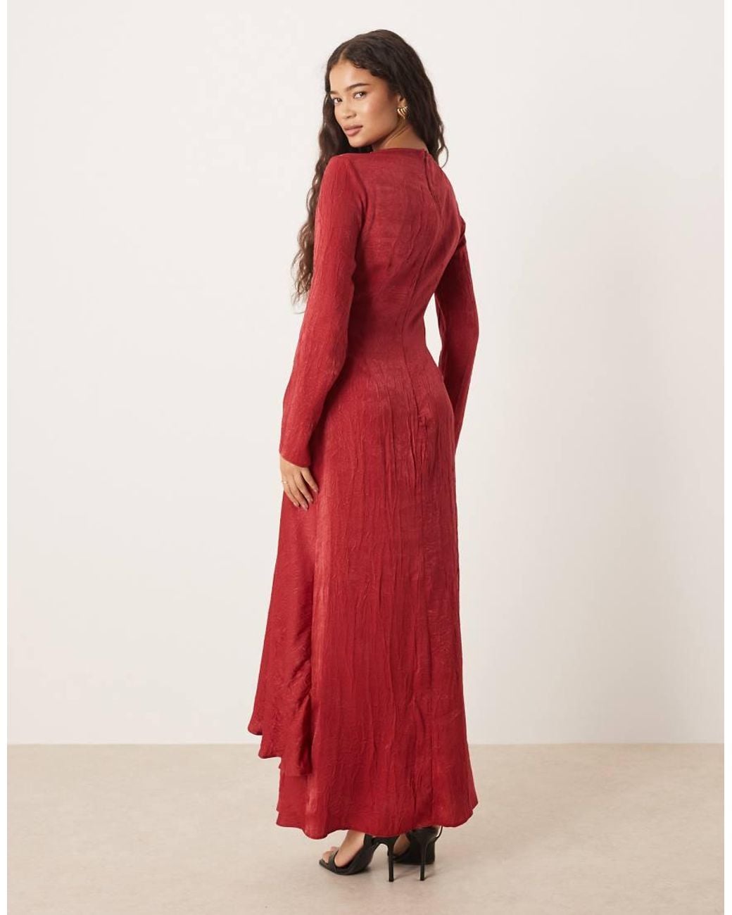 ASOS Red Frill Tie Maxi Dress
