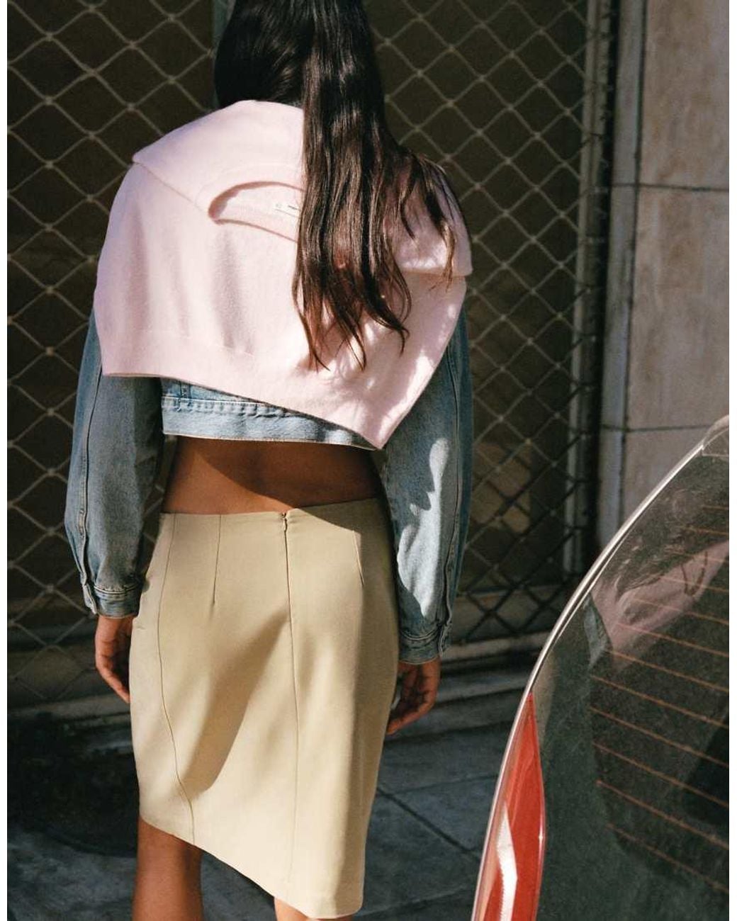Pull&Bear Black Straight Buckle Skirt