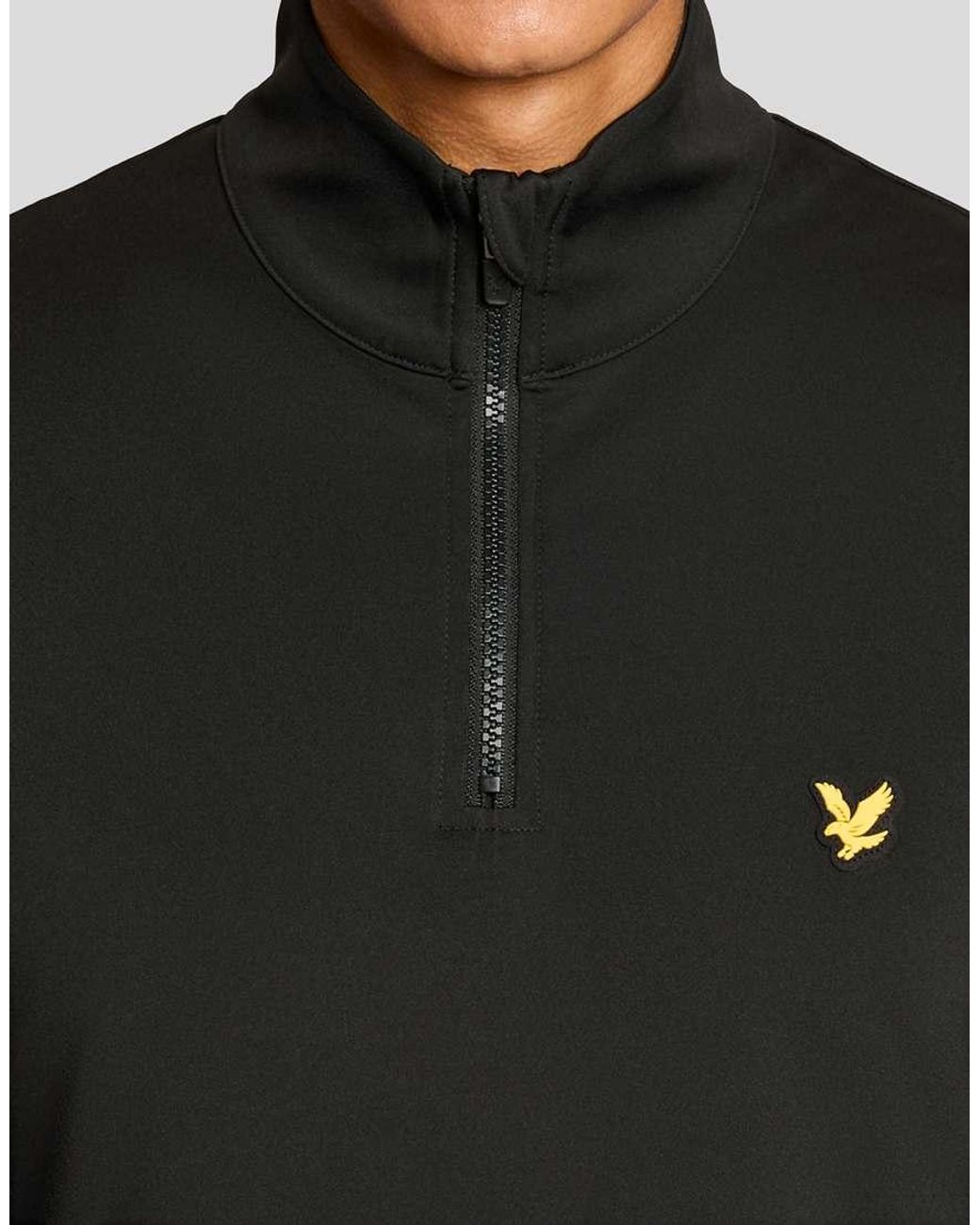 Lyle & Scott Black Mid Layers Golf Core Quarter Zip Midlayer for men