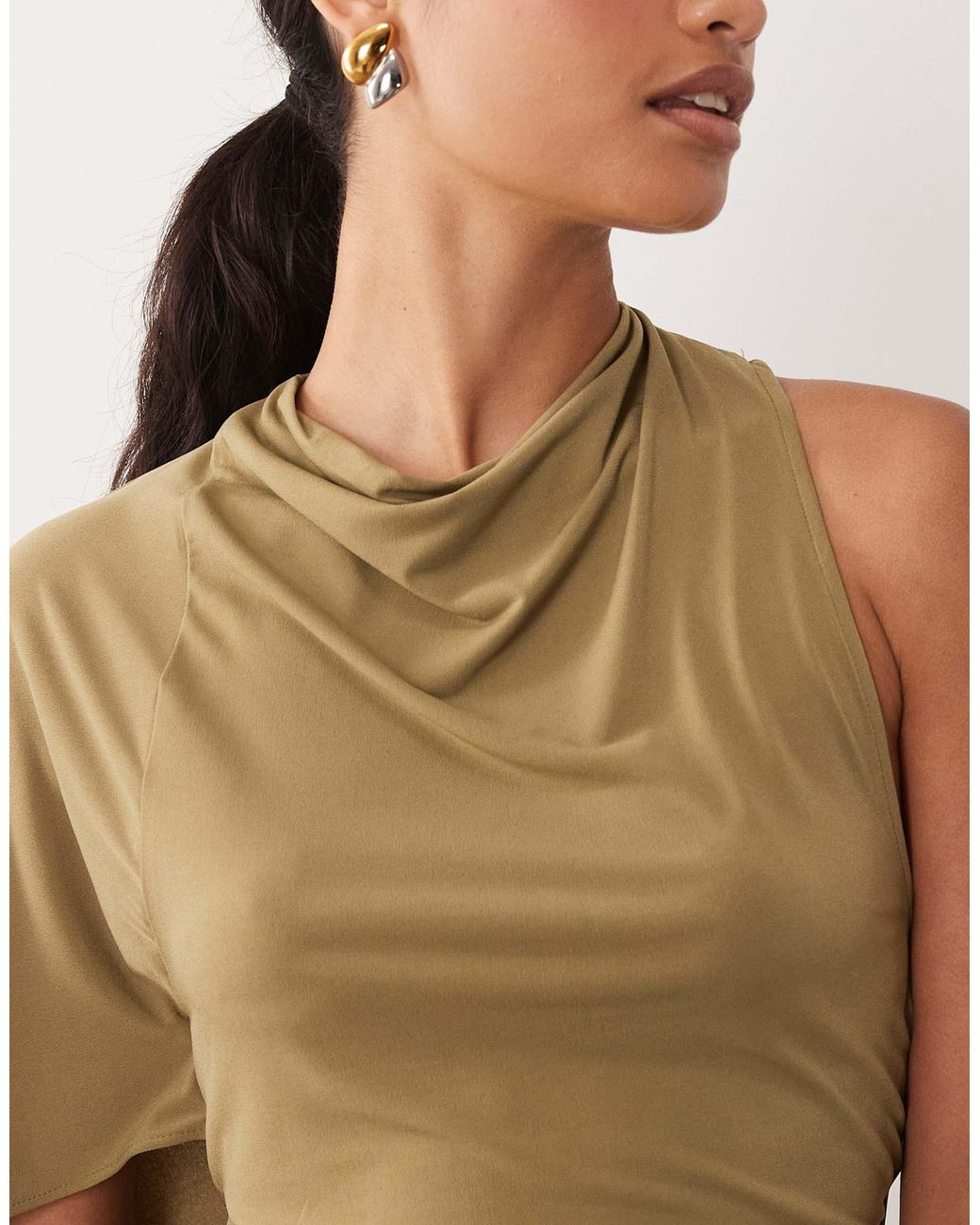 Mango Green High Neck Blouse