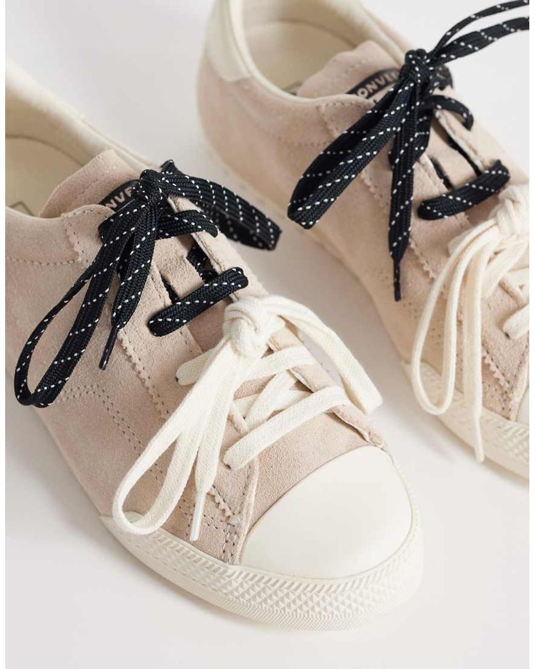 Converse White Chuck Taylor Lo Trainers With Double Lace