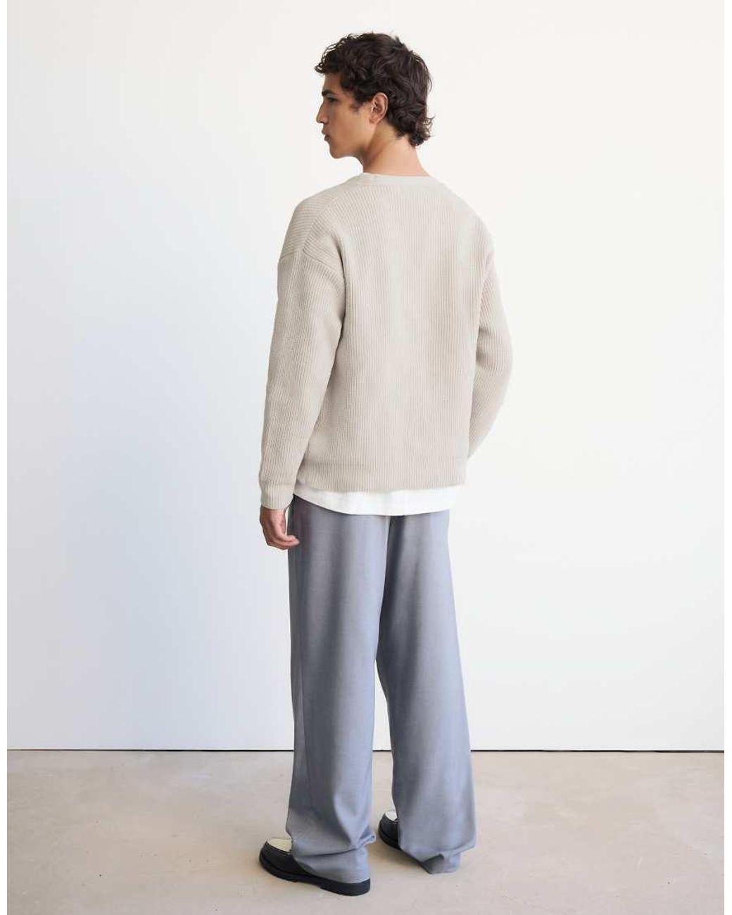 Pull&Bear Natural Buttoned Cardigan for men