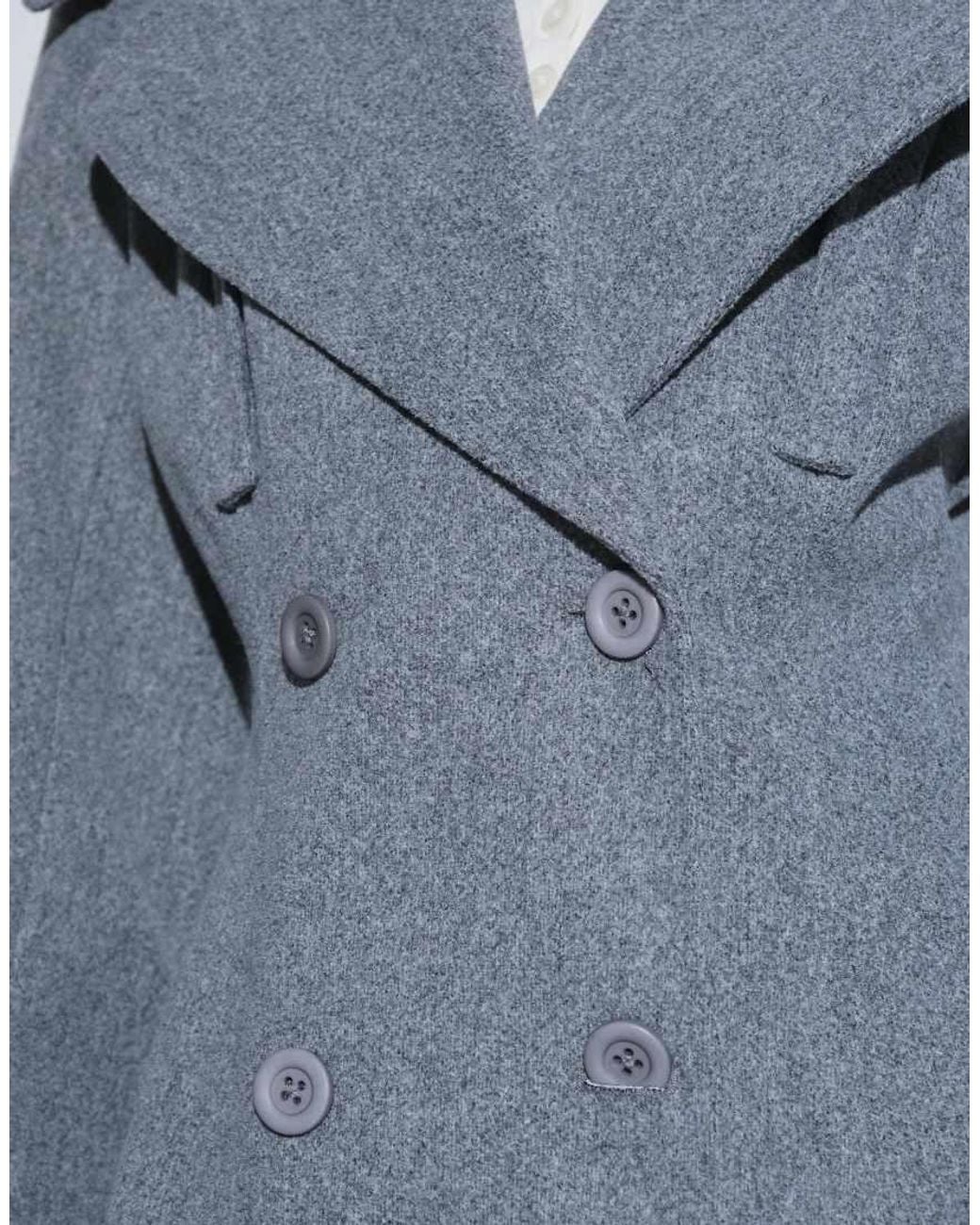 Aria Cove Blue Wool Look Oversized Lapel Double Breasted Blazer
