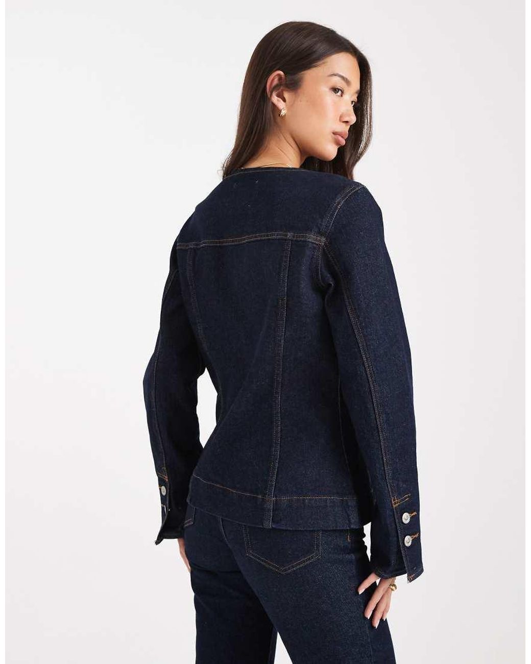 ONLY Blue Fitted Denim Jacket