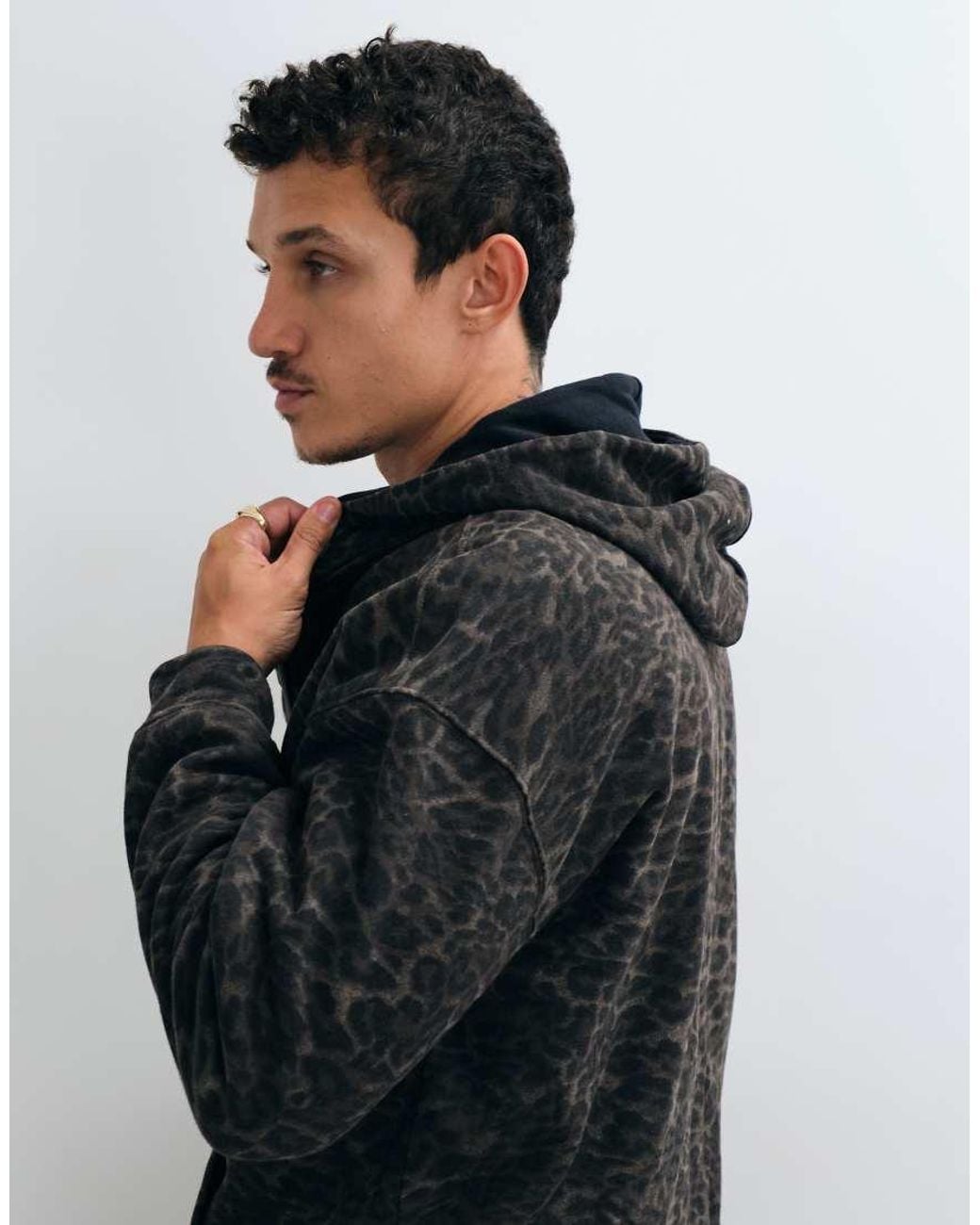 Hollister Black Reversible Zip Up Hoodie for men
