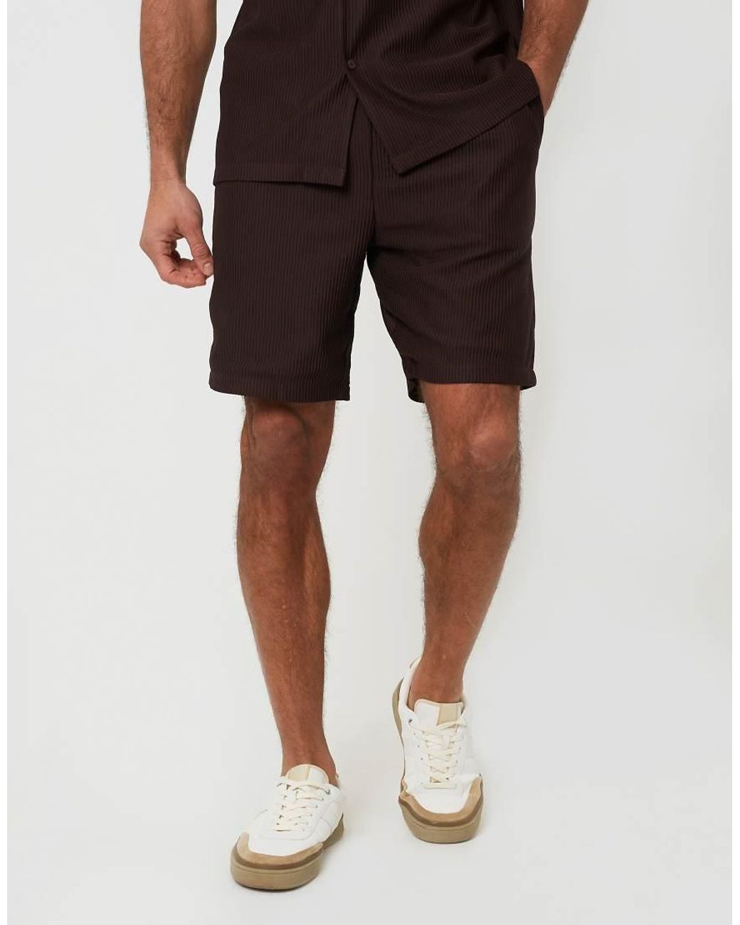 Brave Soul Black Pleated Shorts for men