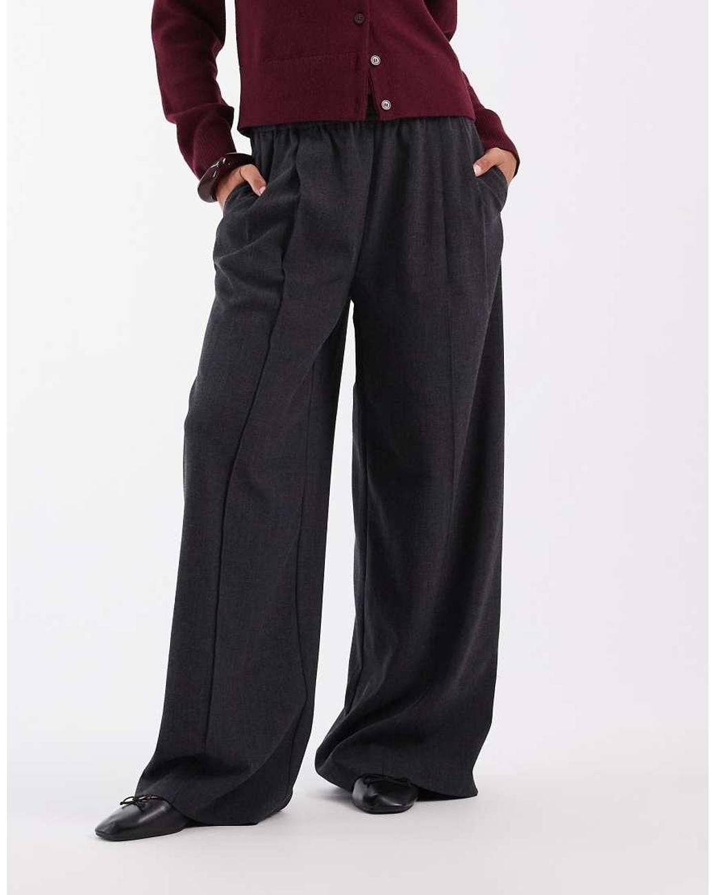 Object Purple Pleated Tailored Trousers