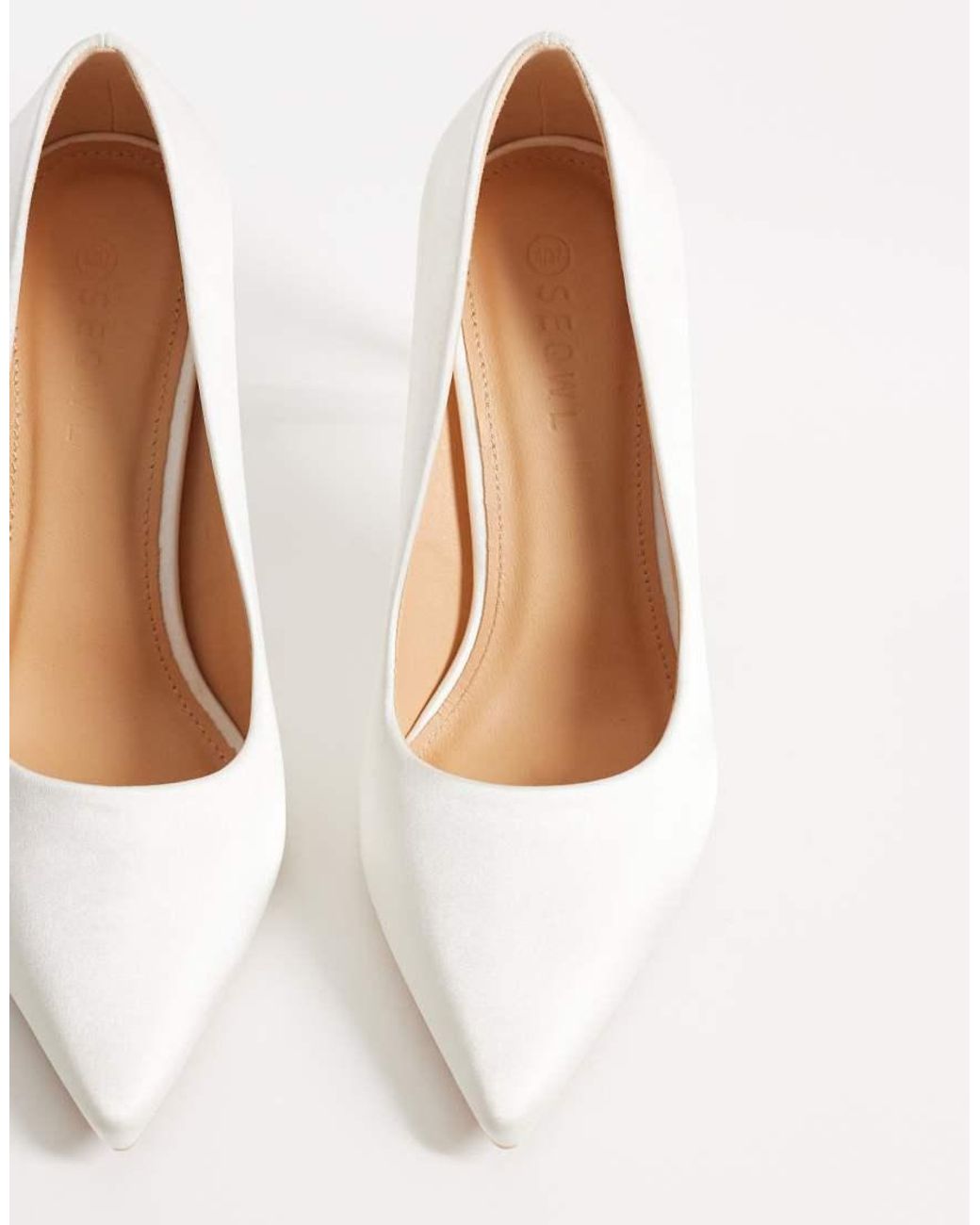 SEQWL White Petunia Heeled Court Shoe