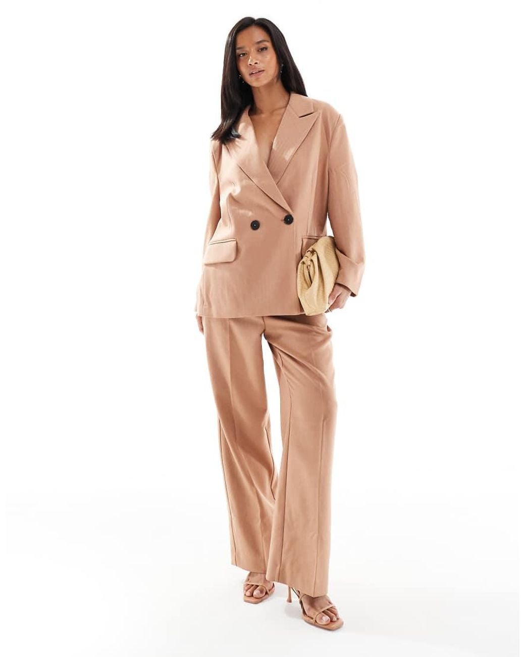 Vero Moda Brown Tailored Herringbone Co-ord Blazer
