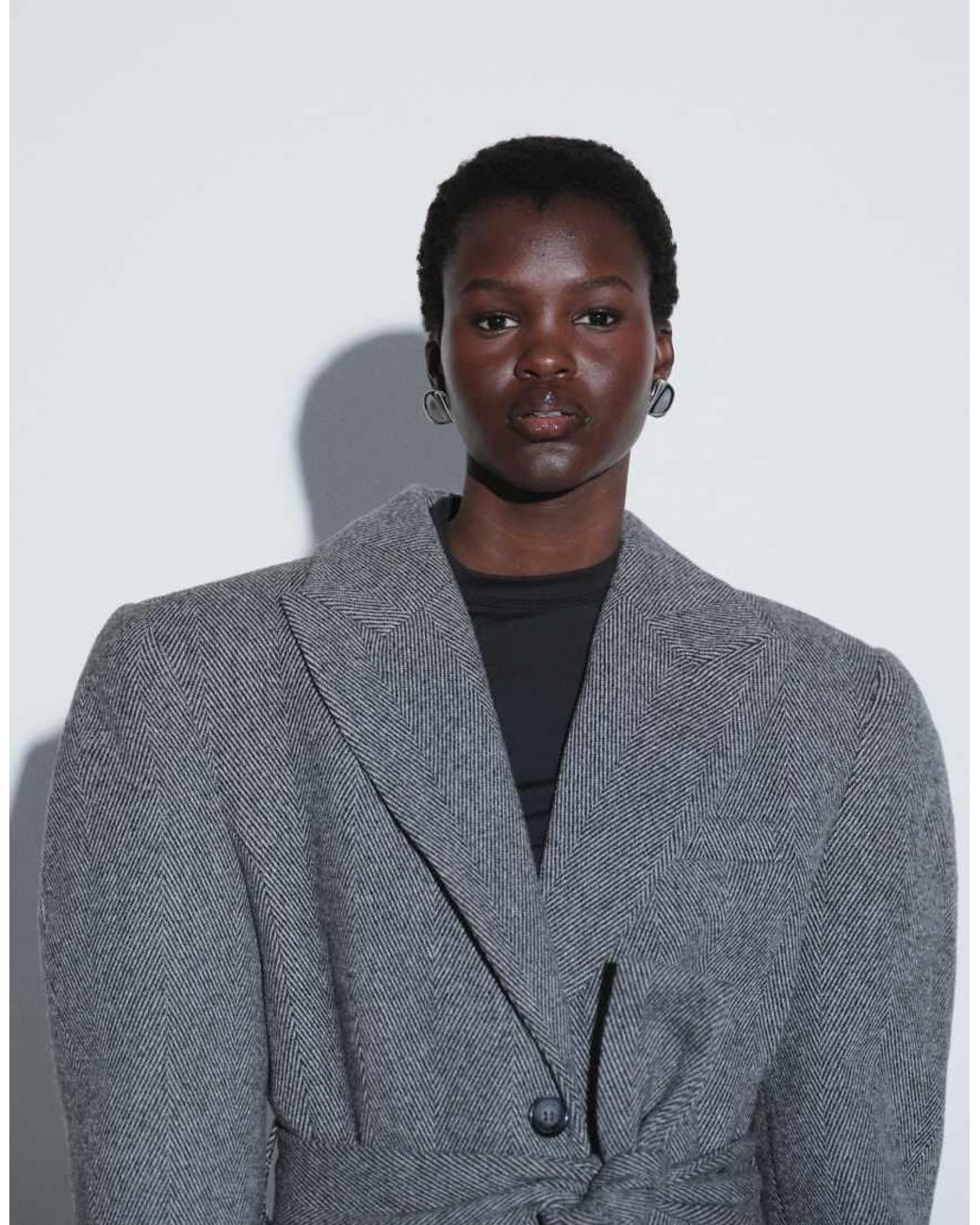ASOS Gray Ttya Lab Maxi Coat With Belt