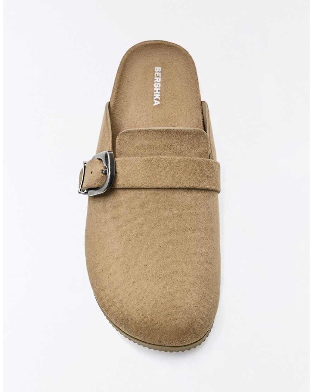 Bershka Natural Clogs With Buckle Detail