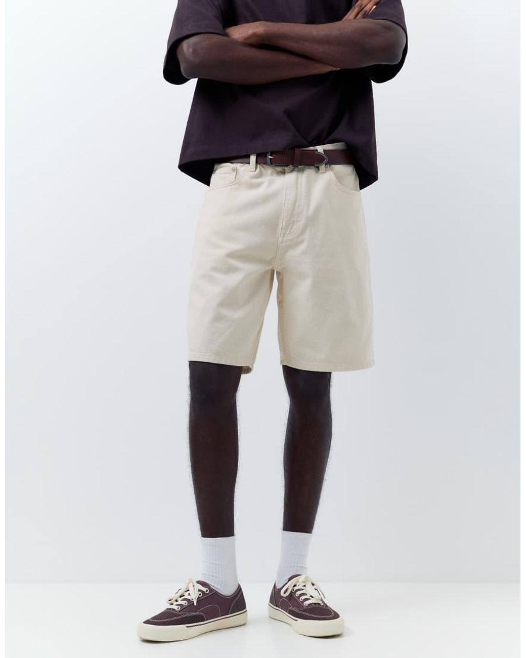 Pull&Bear Blue Standard Denim Bermuda Shorts for men
