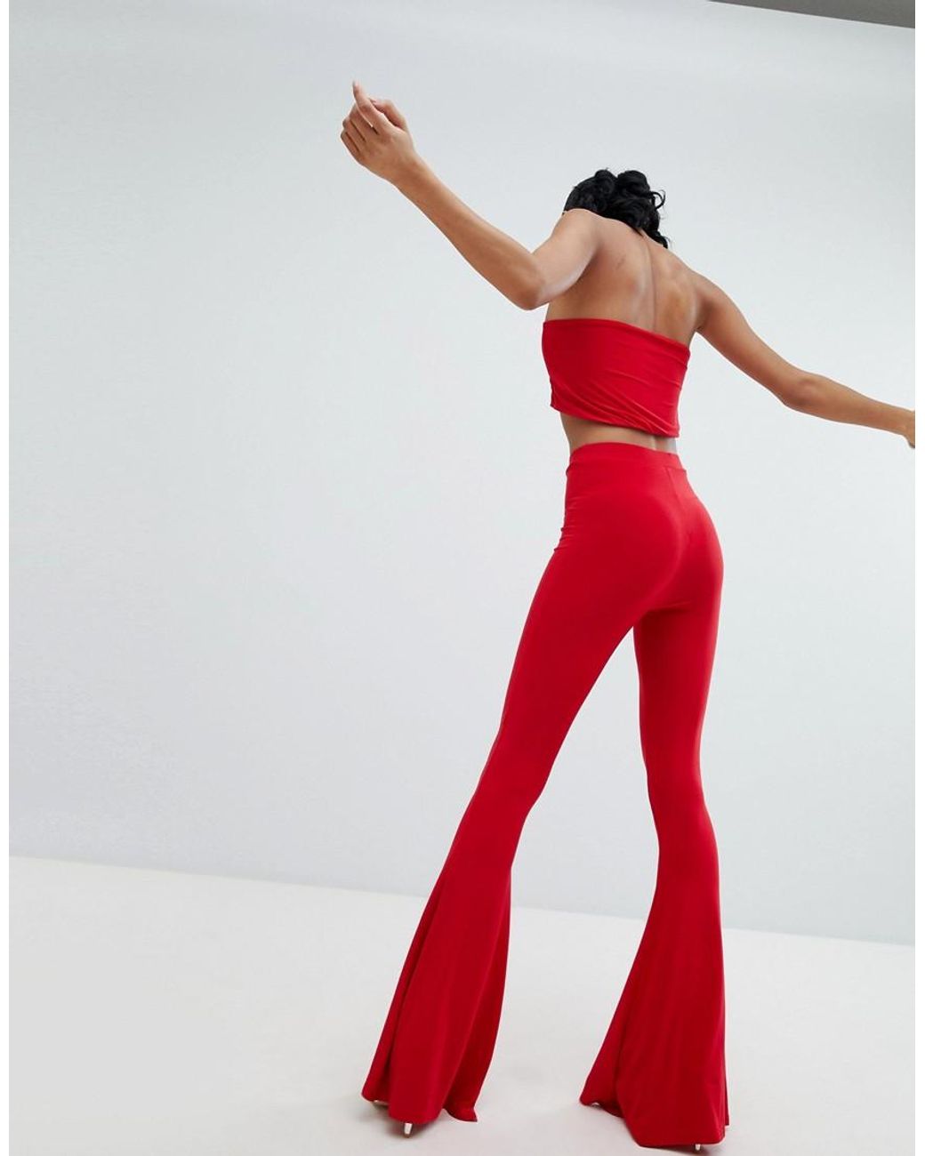 Pantaloni a zampa rossi di Fashionkilla in Rosso | Lyst