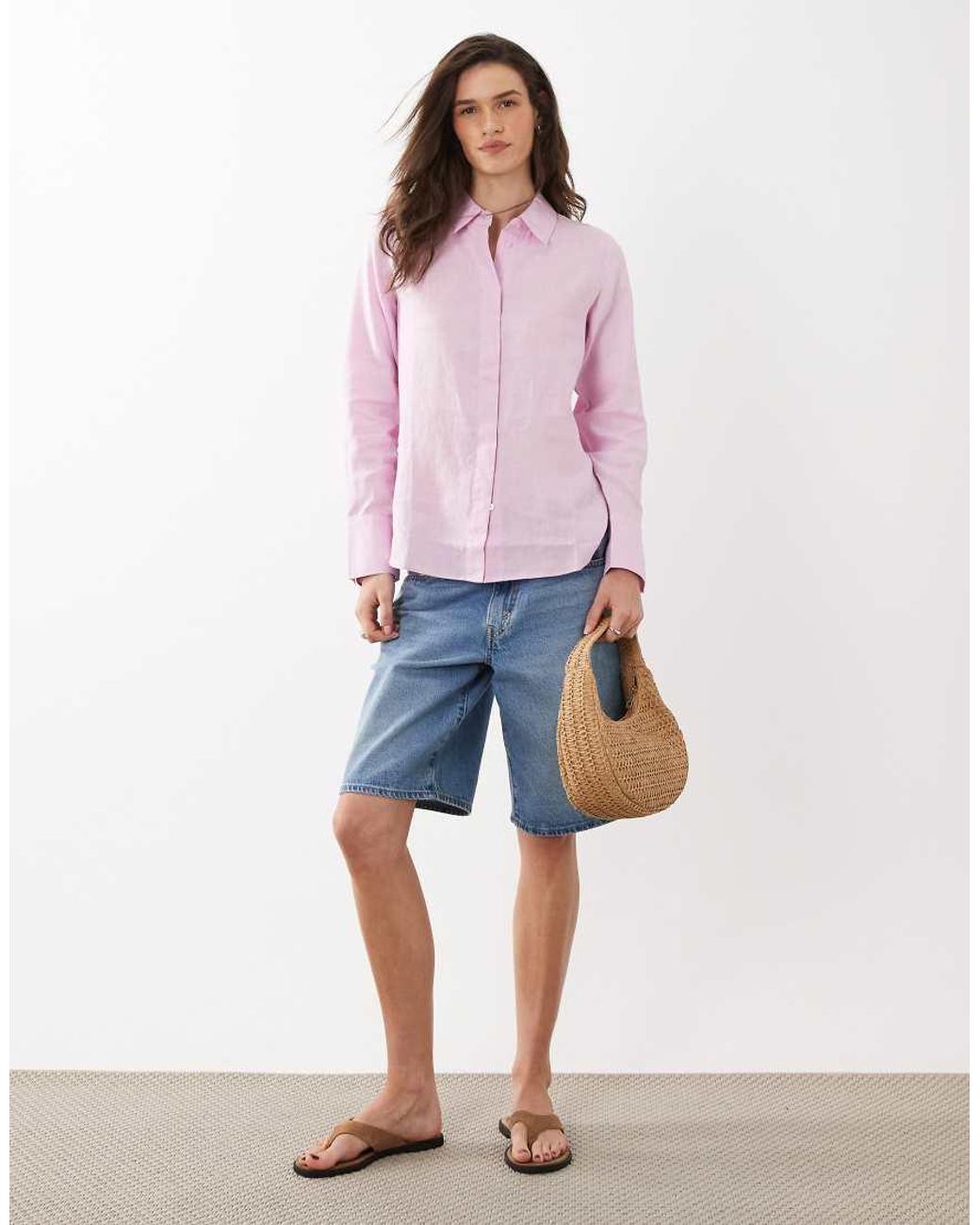 Mango Pink 100% Linen Shirt