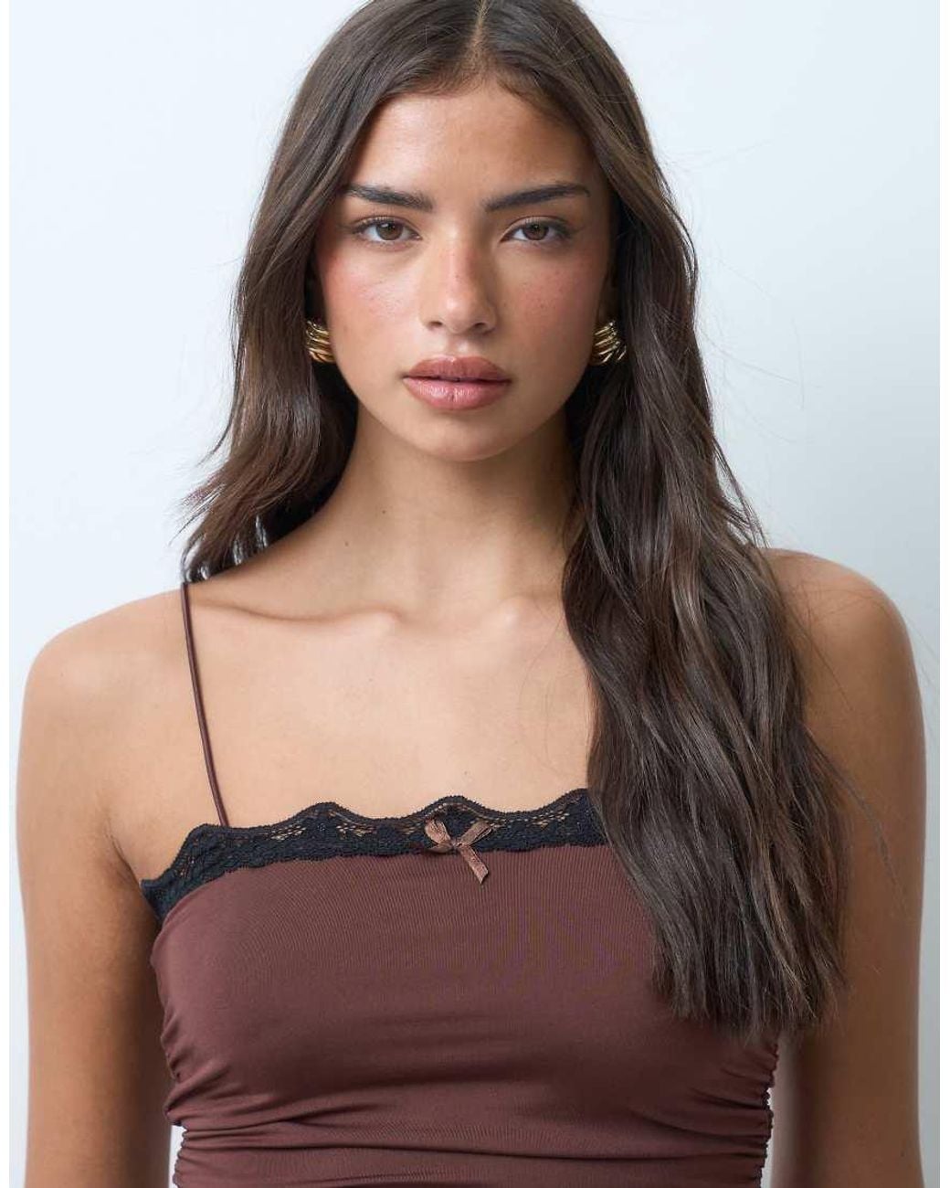 ASOS Purple Slinky Ruched Side Cami