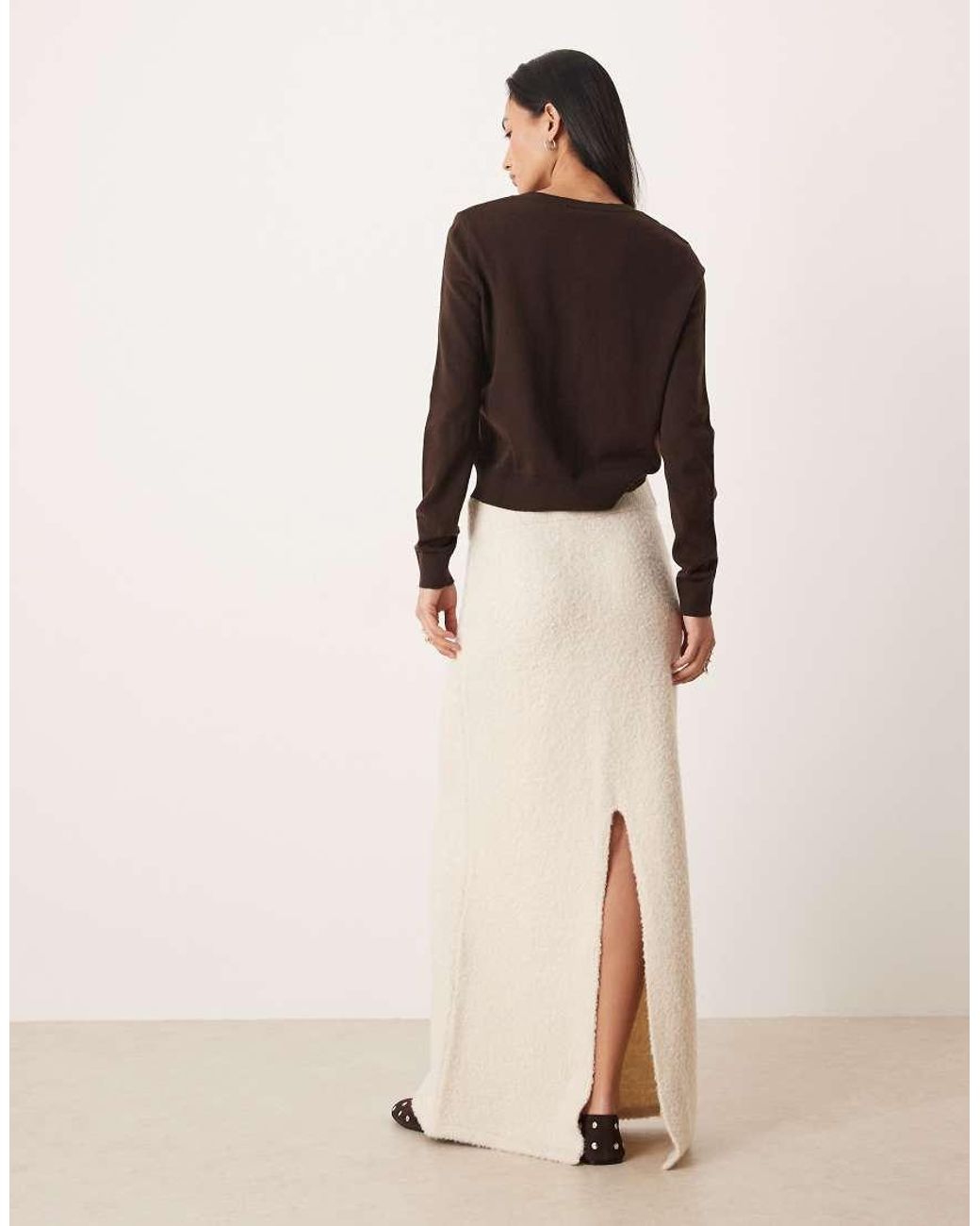 ASOS Natural Boucle Knitted Skirt Co-Ord