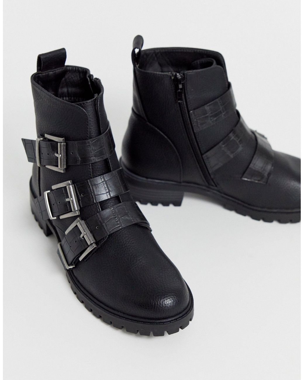new look black croc boots