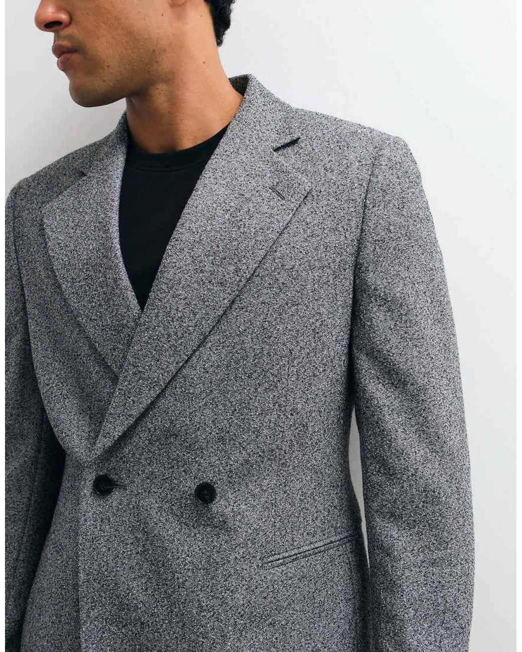 ASOS Gray Slim Double Breasted Suit Jacket for men