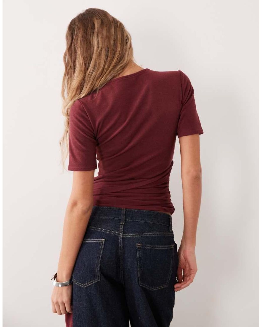 ASOS Red Supersoft Wrap Tie Top