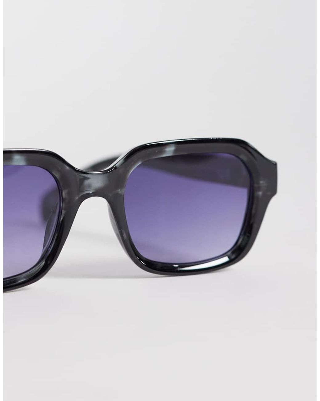 ASOS Blue Slim Square Sunglasses for men