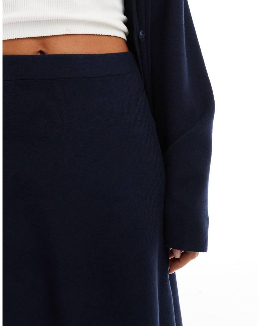 Object Blue Knitted Mini Skater Skirt Co-ord