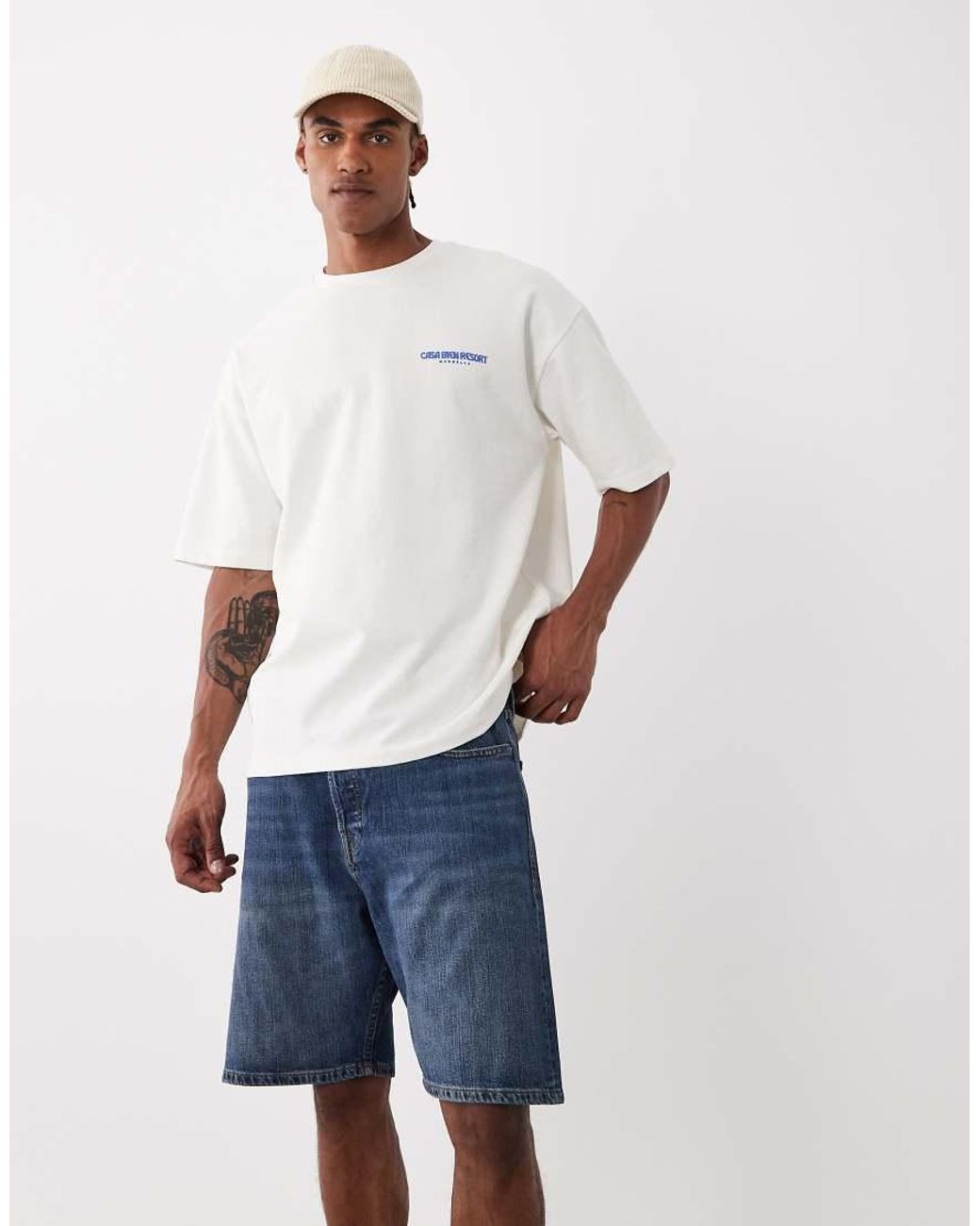 Jack & Jones Blue Tony Loose Denim Shorts for men