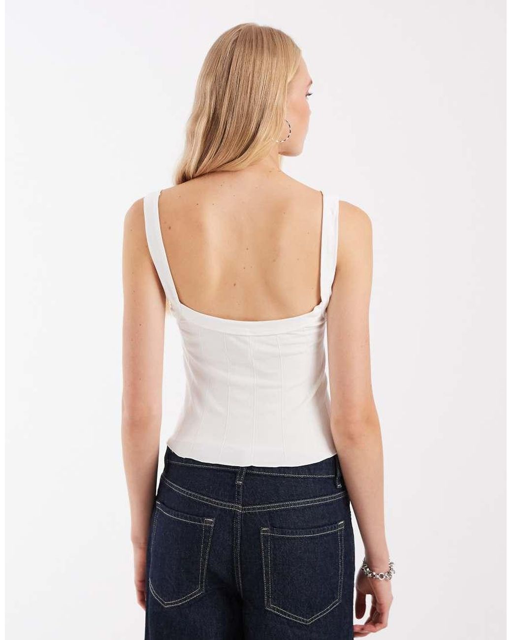 Free People White So Soft Seamless Scoop Tank Top