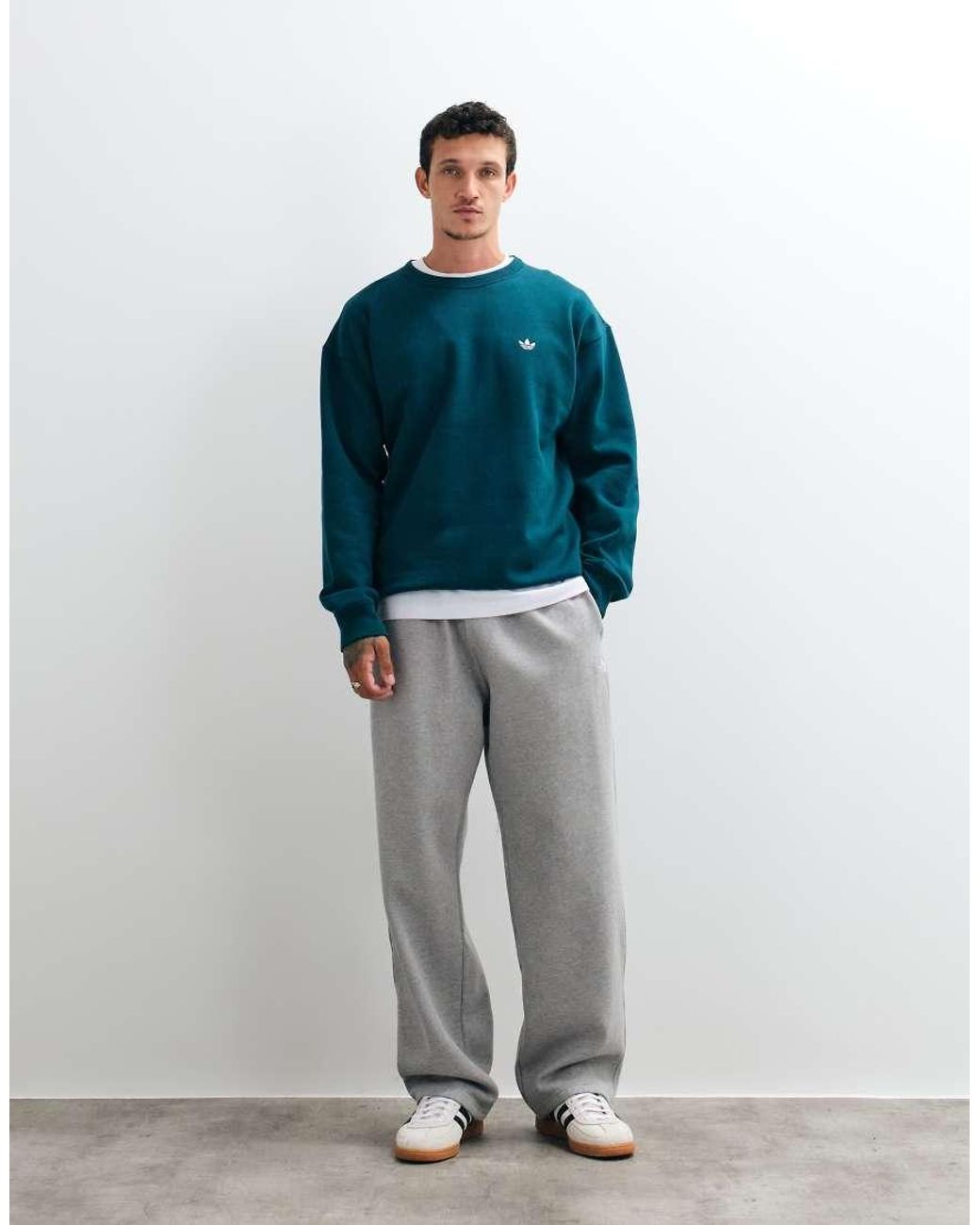 Adidas Originals Blue Essential Loose Fit Sweatshirt for men