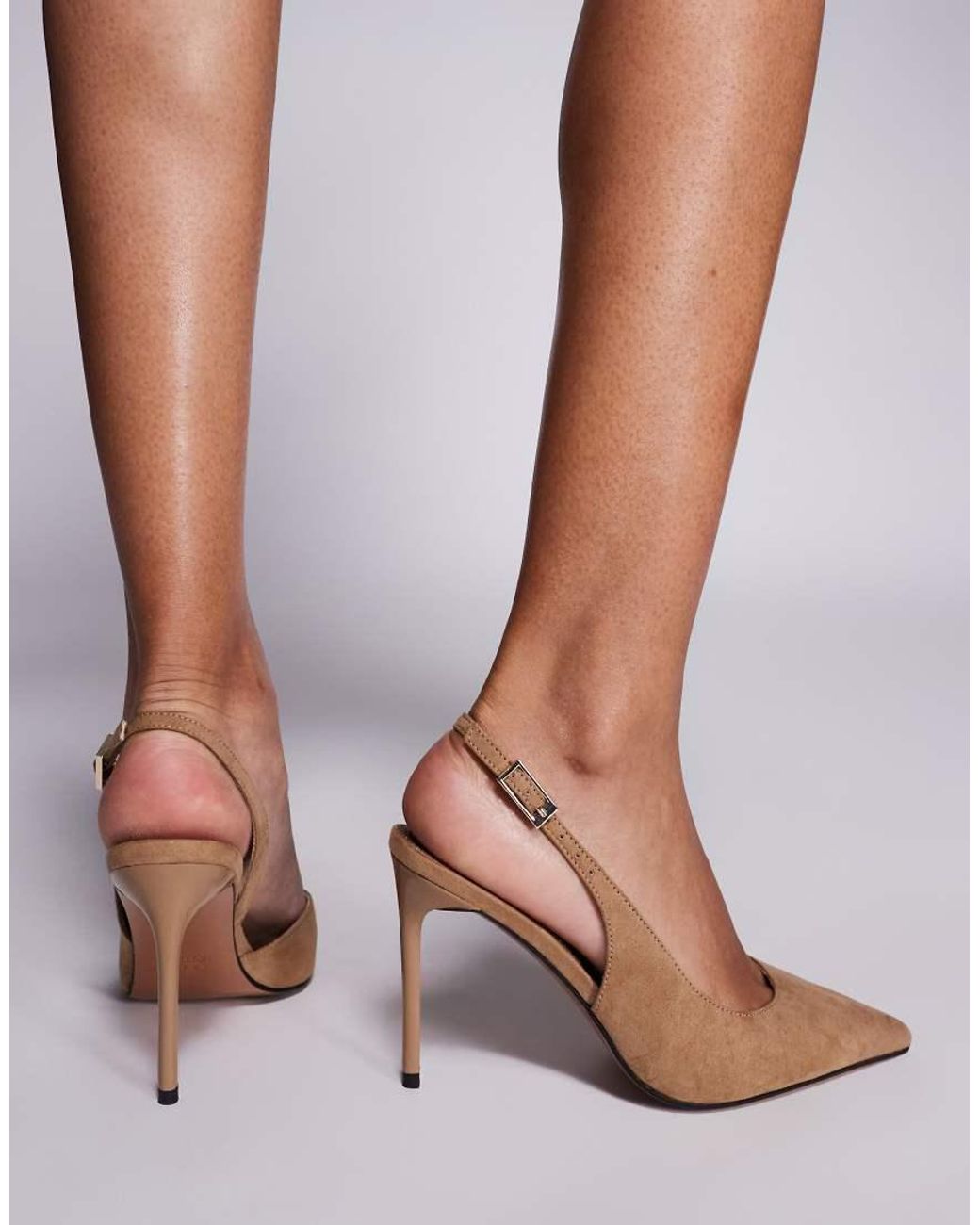 ASOS Brown Polar D'Orsay Slingback High Heel Shoes