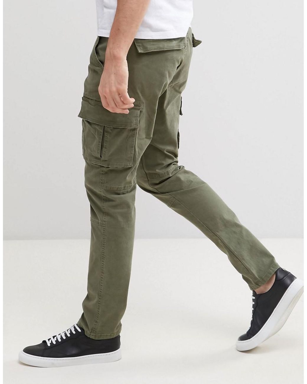 Only & Sons Cargo Pant In Slim Fit in Green for Men