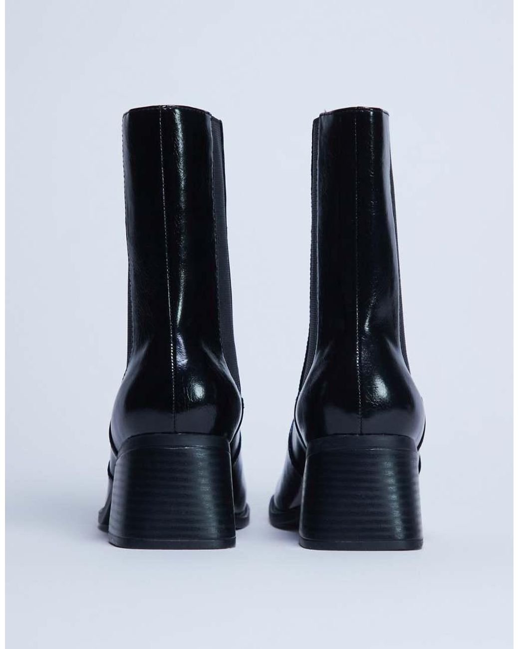 TOPSHOP Black Myra Block Heel Chelsea Boot